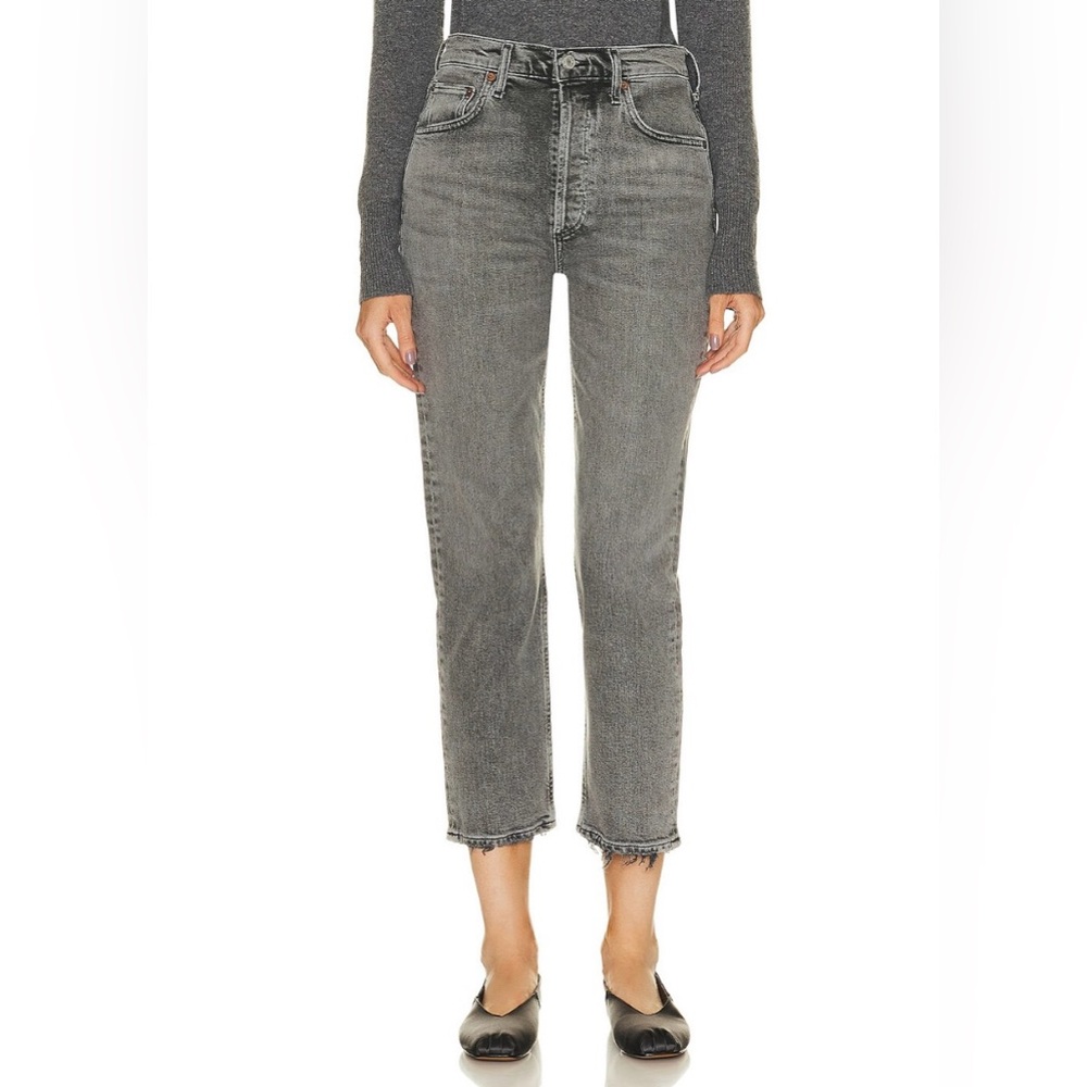 Agolde Riley High Rise Straight Crop Jeans in Century